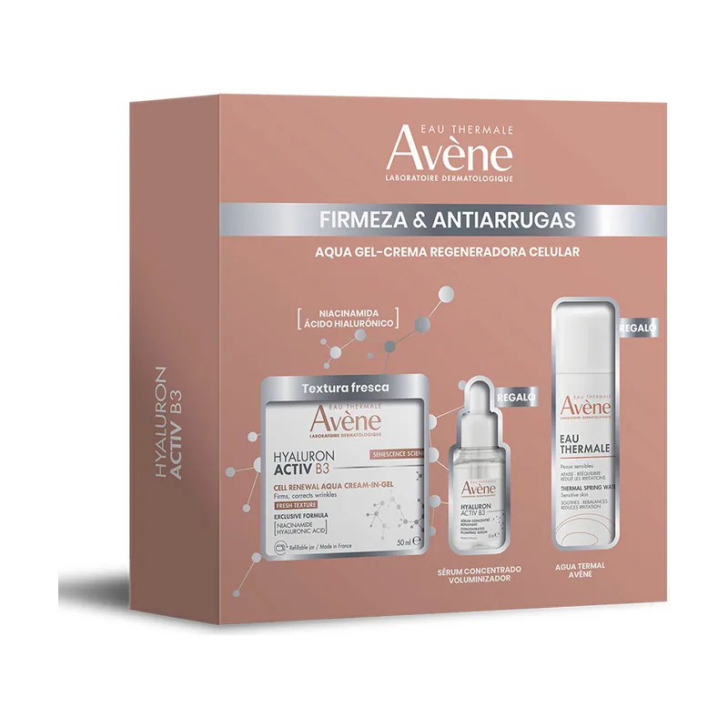Avene Hyaluron Activ B3 GEL-CREMA + Agua Termal + Serum HAB3 Estuche 3 pz