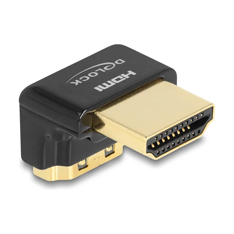 Delock Adaptador HDMI macho a hembra 90° acodado hacia abajo 8K 60 Hz metal