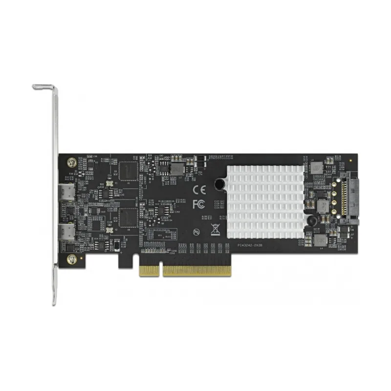 Delock Tarjetas PCI Express x8 a 2 x externo SuperSpeed USB 20 Gbps USB 3.2 Gen 2x2 USB Type-C hembra