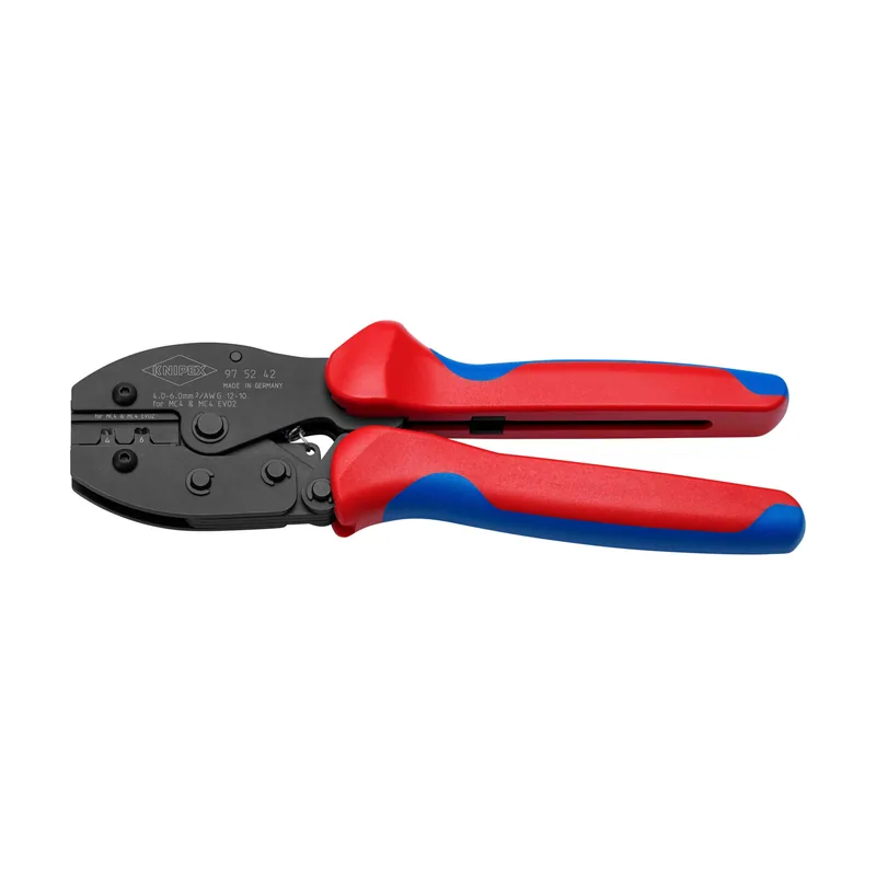 Knipex PreciForce Alicate para crimpar terminales para conectores MC4/MC4 EVO 2 con mangos multicomponente 220 mm