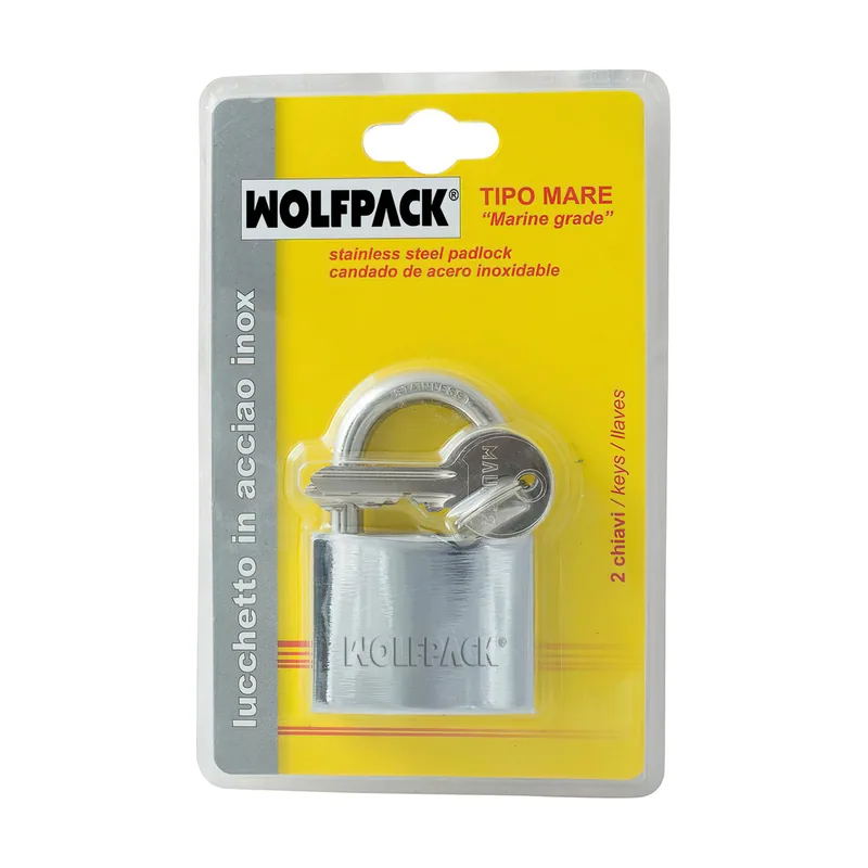 Wolfpack Linea Profesional Candado Inoxidable Arco Normal 50mm.