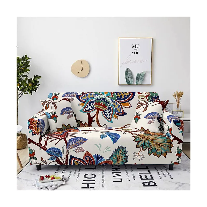 Rayneo OKMJ Funda de sofá elástica con estampado de flores