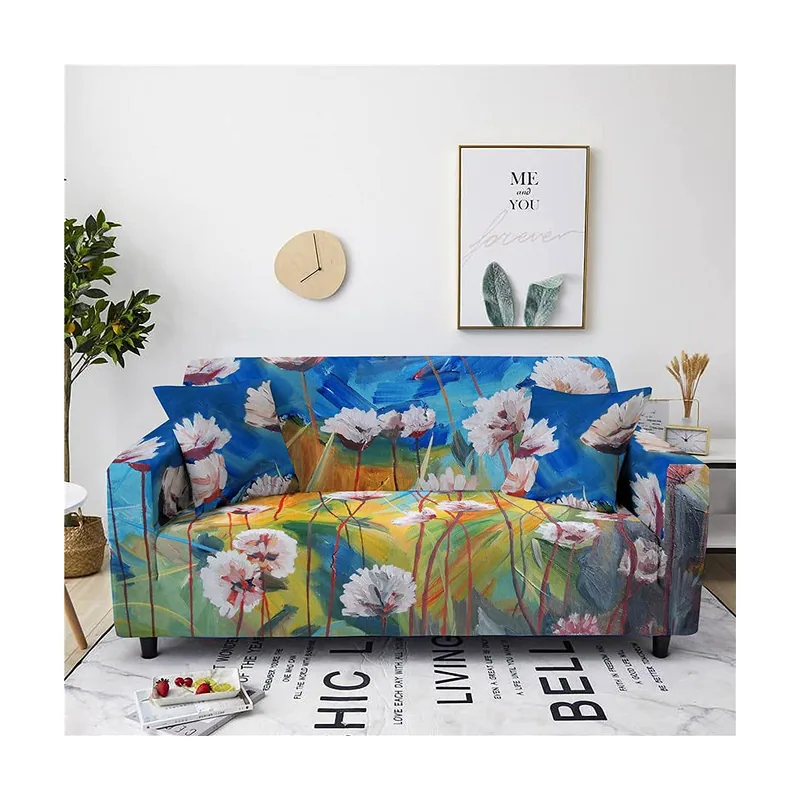 Rayneo OKMJ Funda de sofá elástica con estampado de flores