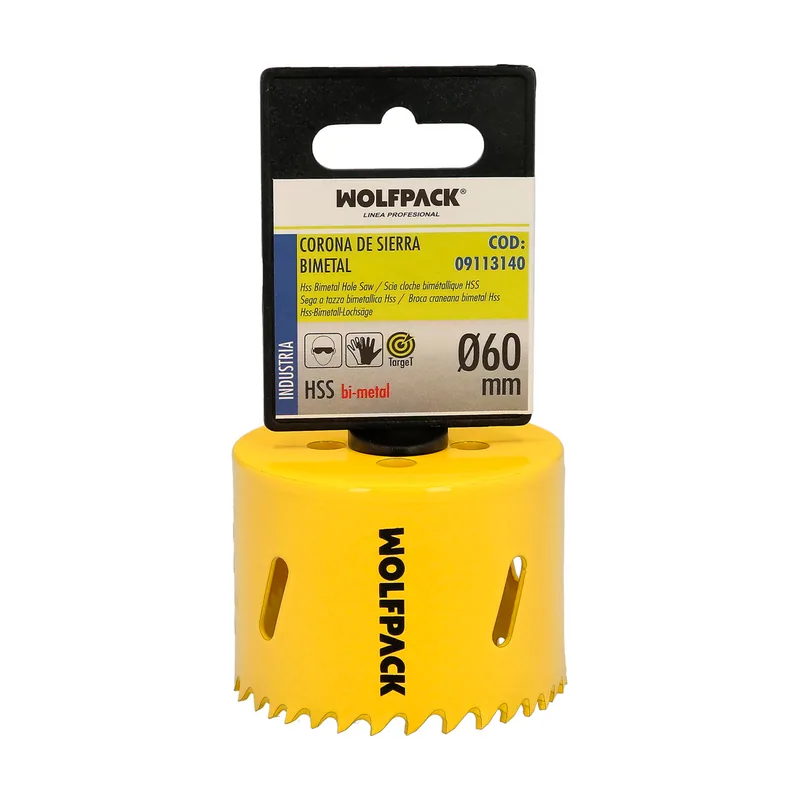 Wolfpack Linea Profesional Corona sierra bimetal ø 60 mm. templado termico
