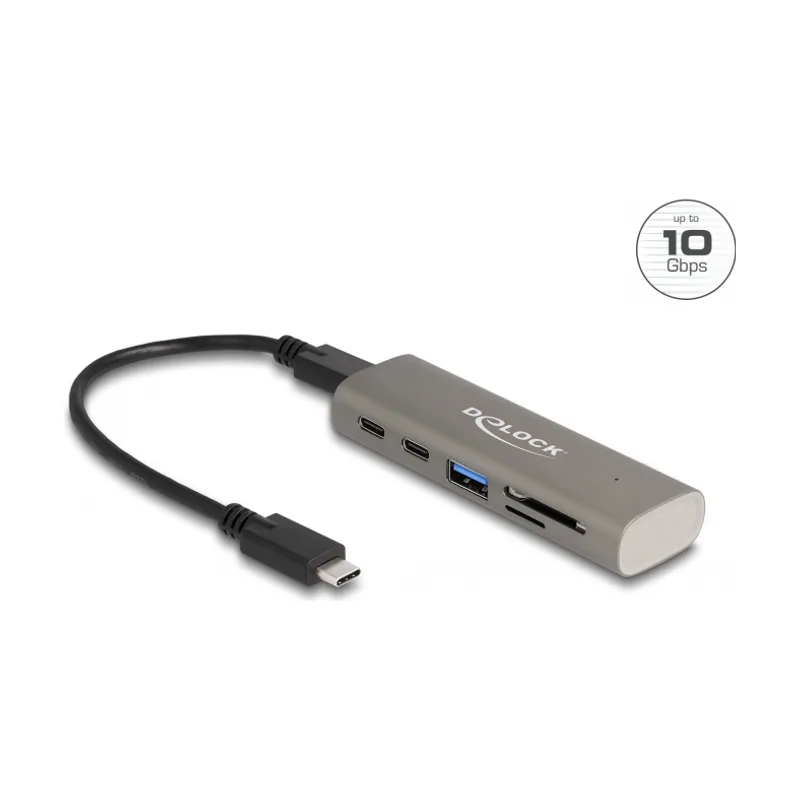 Delock Concentrador USB 10 Gbps de 3 puertos que incluye