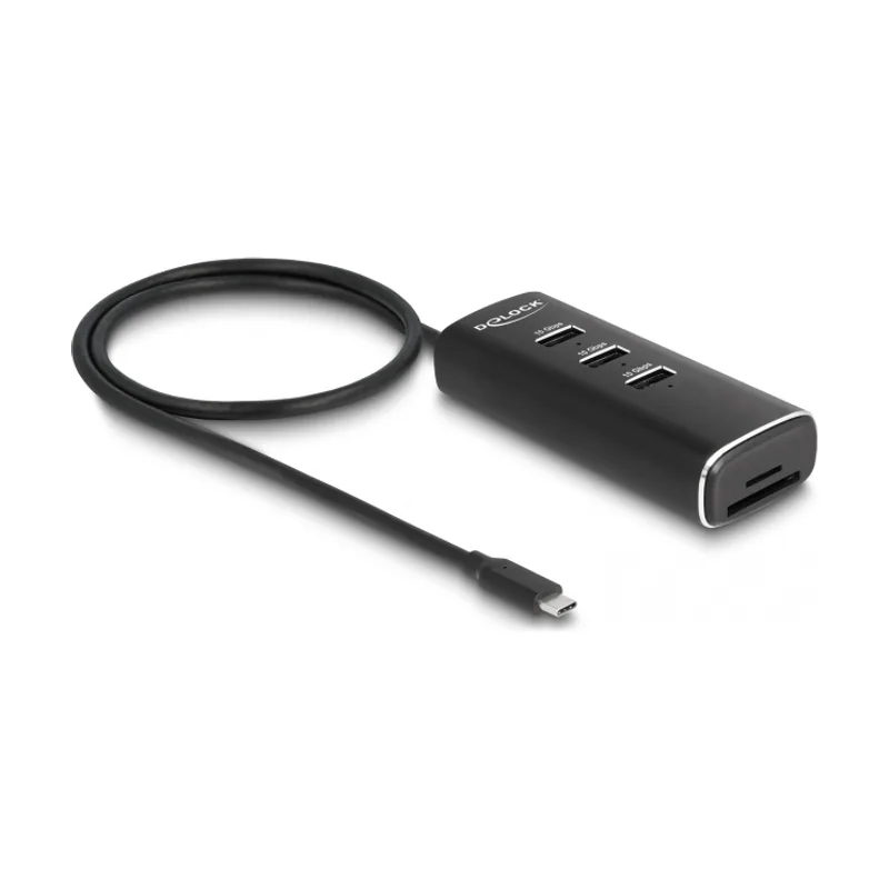 Delock Concentrador USB 10 Gbps de 3 puertos