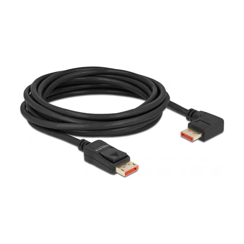 Delock Cable DisplayPort macho recto a macho 90° derecha angular 8K 60 Hz 5 m