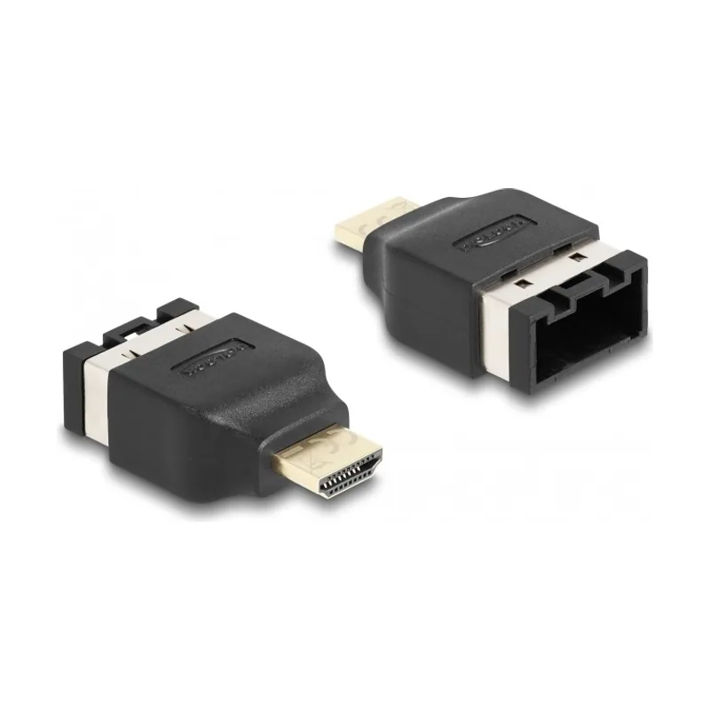 Delock Adaptador HDMI de automóvil HDMI-E hembra a HDMI-A macho 4K 60 Hz