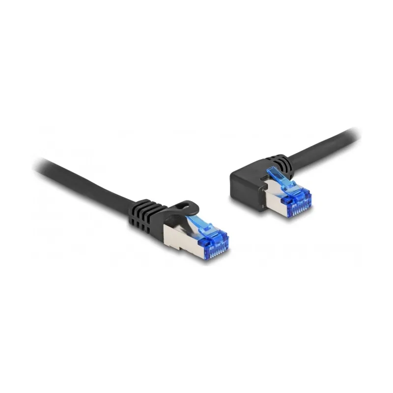 Delock Cable de red RJ45 Cat.6A S/FTP recto/acodado a la izquierda 1 m