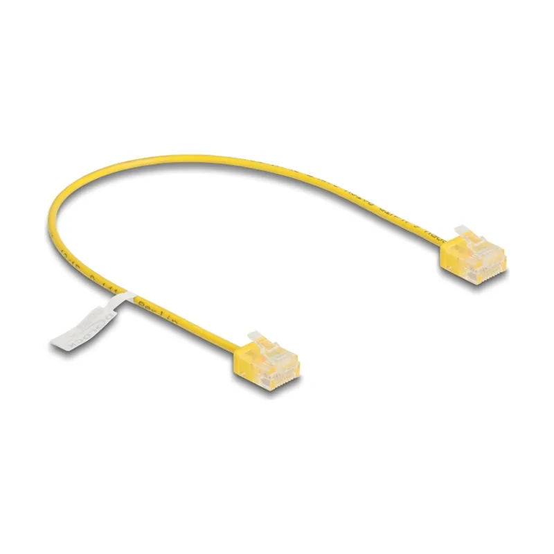 Delock Cable de red RJ45 Cat.6 UTP Ultra Slim 0,3 m amarillo con enchufes cortos