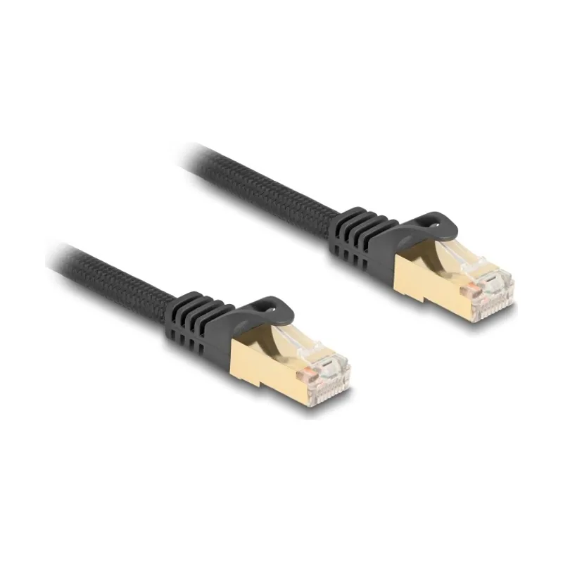 Delock Cable de red RJ45 con cubierta trenzada Cat.6A S/FTP macho a macho 0,25 m