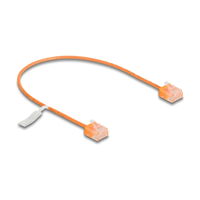 Delock Cable de red RJ45 Cat.6 UTP Ultra Slim 0,3 m naranja con enchufes cortos