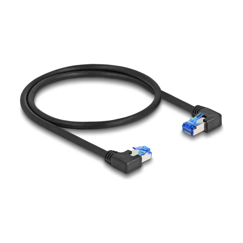 Delock Cable de red RJ45 Cat.6A S/FTP derecha/izquierda angulado 0,5 m