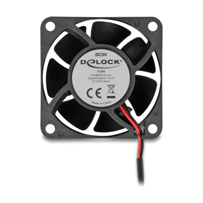 Delock 67289 sistema de refrigeración para ordenador Carcasa del ordenador Ventilador 6 cm Negro 1 pieza s