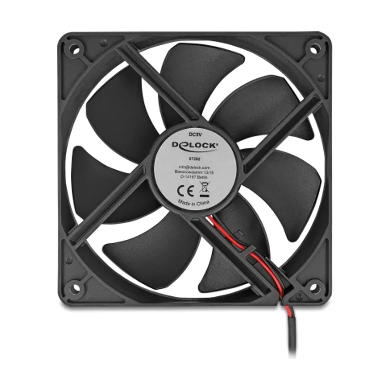 Delock 67292 sistema de refrigeración para ordenador Carcasa del ordenador Ventilador 12 cm Negro 1 pieza s
