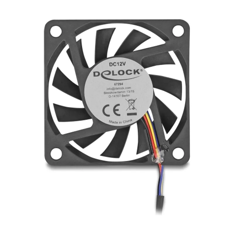 Delock 67294 sistema de refrigeración para ordenador Carcasa del ordenador Ventilador 6 cm Negro 1 pieza s