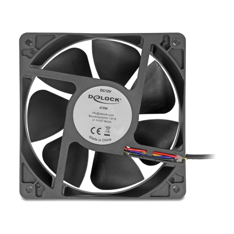 Delock 67298 sistema de refrigeración para ordenador Carcasa del ordenador Ventilador 12 cm Negro 1 pieza s