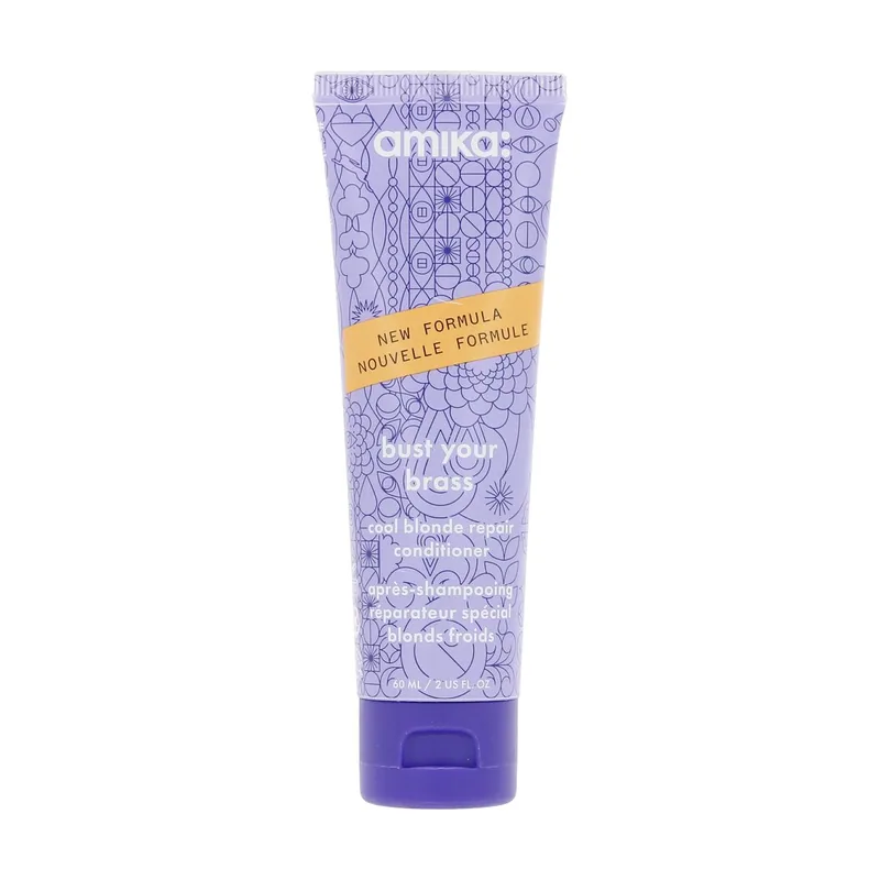 Amika BUST YOUR BRASS acondicionador reparador cabello rubio 60 ml