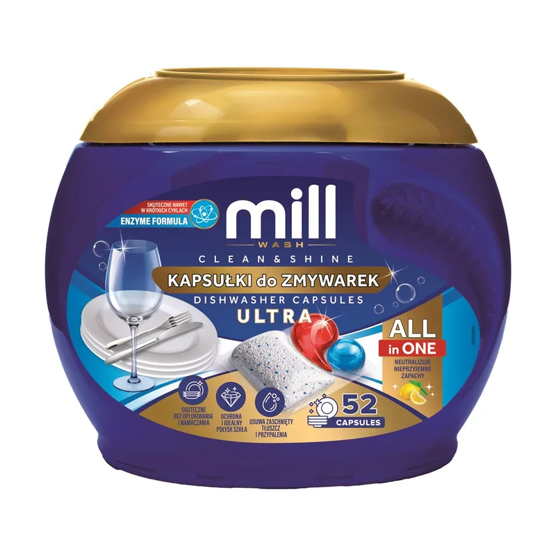 Madonis Mill cápsulas para lavavajillas clean&shine ultra 52 3 unidades