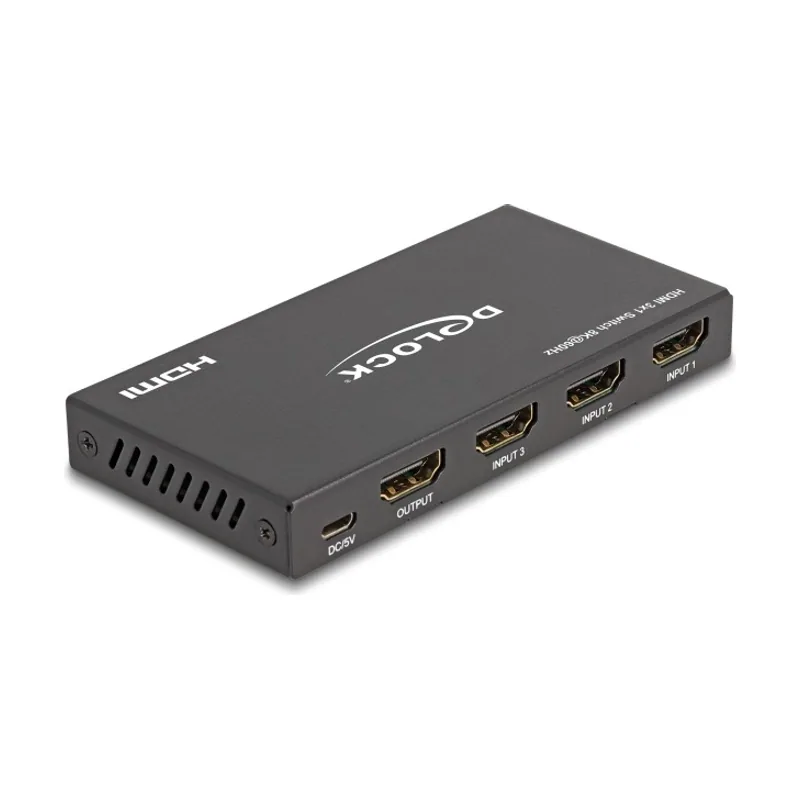 Delock Conmutador HDMI 3 x entrada HDMI a 1 x salida HDMI