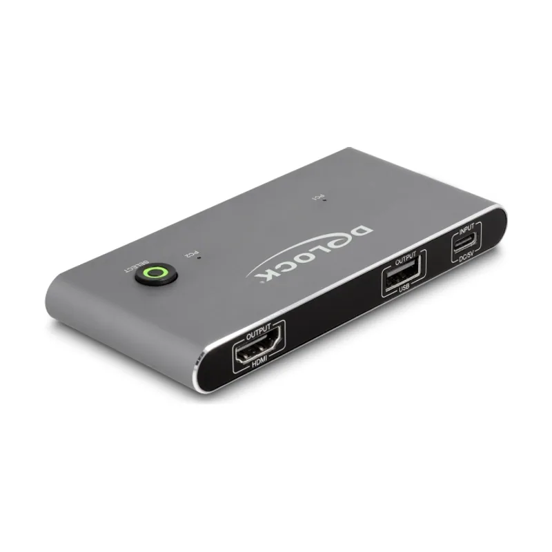 Conmutador KVM USB-C a HDMI 8K 60 Hz con USB 2.0