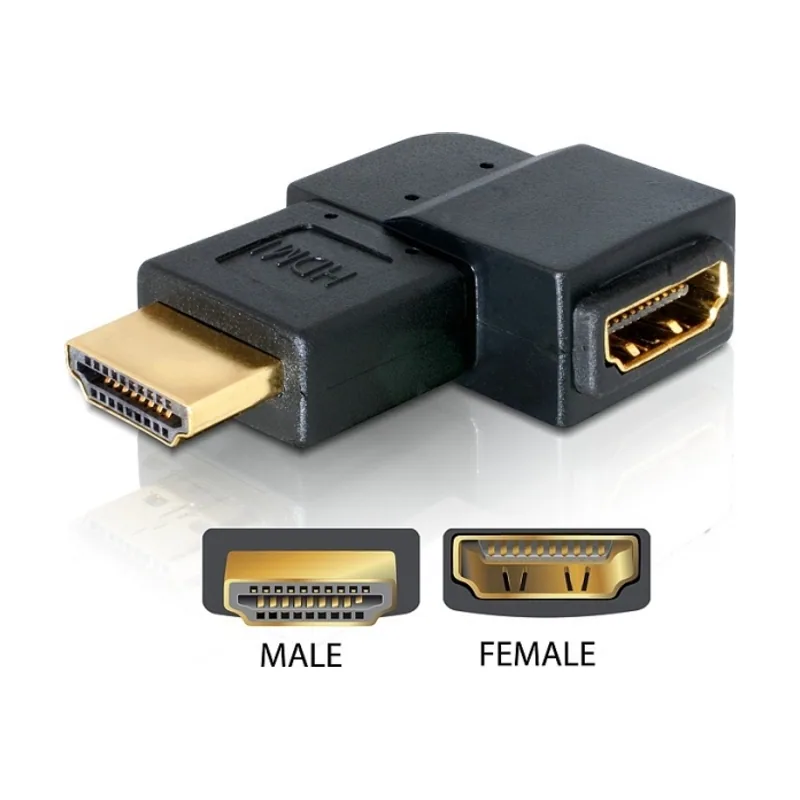 Delock Adapter HDMI male > HDMI female 90° left HDMI 1.3