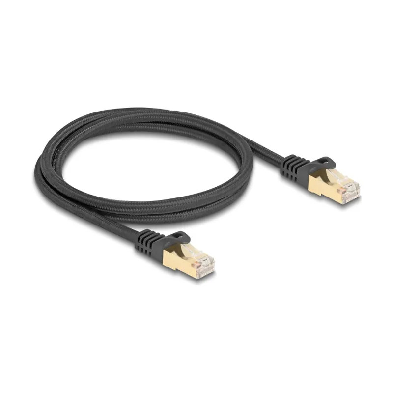 Delock Cable de red RJ45 con cubierta trenzada Cat.6A S/FTP macho a macho 1 m
