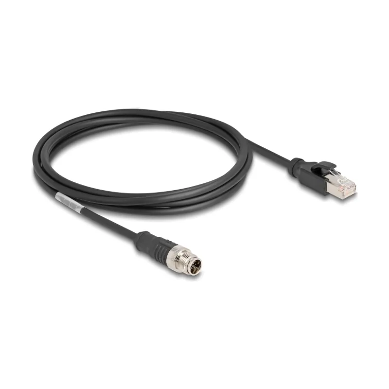 Delock Cable M12 codificado X 8 pin macho a RJ45 macho PVC 2 m