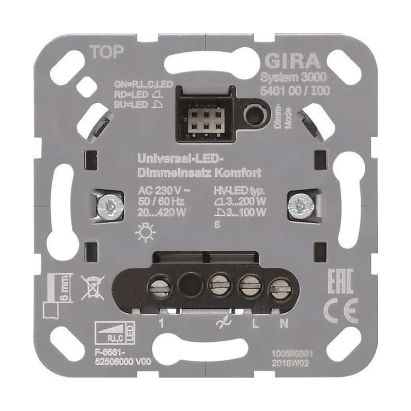Gira 540100 S3000 Uni-LED Regulador de intensidad 540100 Comfort 540100