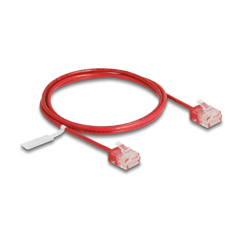 Delock Cable de red RJ45 Cat.6 UTP Ultra Slim 1 m rojo con enchufes cortos
