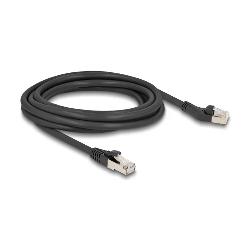 Delock Cable de red RJ45 Cat.8.1 S/FTP macho 45° ángulo izquierdo a macho recto hasta 40 Gbps 3 m
