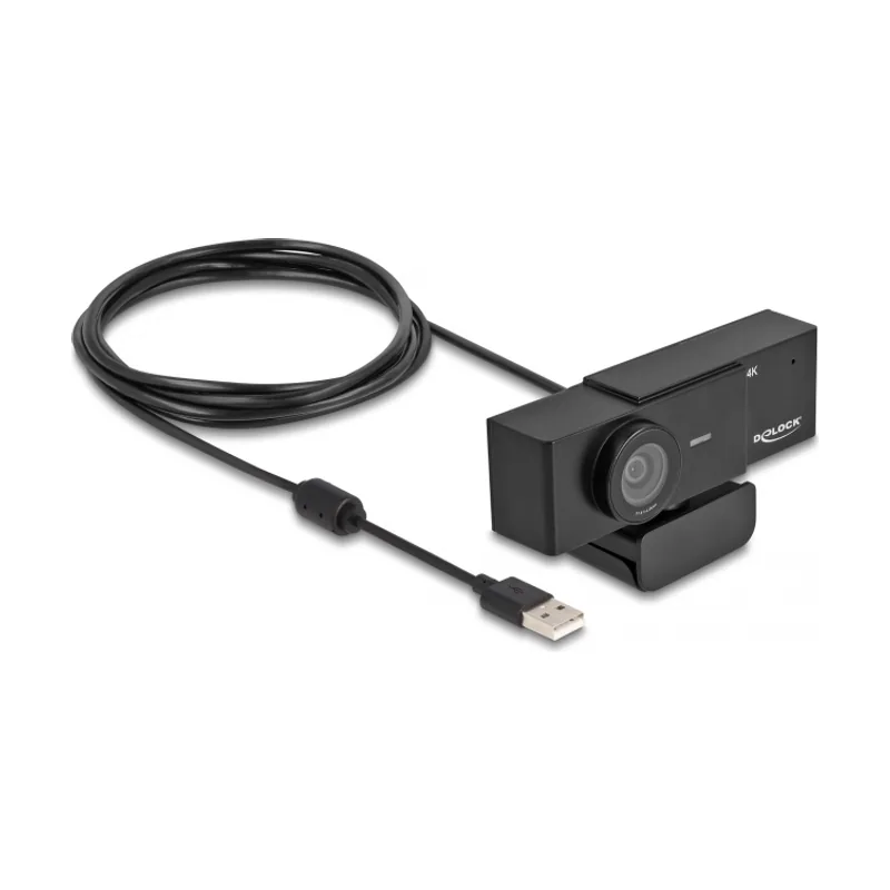 Delock Webcam USB UHD con micrófono 4K 30 Hz punto de vista de 110° y trípode