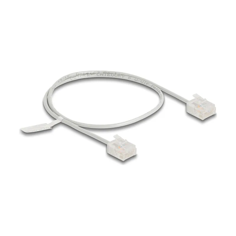 Delock Cable de red RJ45 Cat.6 UTP Ultra Slim 0,5 m gris con enchufes cortos