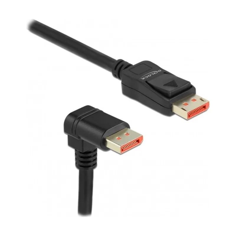 Cable DisplayPort macho recto a macho 90° hacia abajo en ángulo 8K 60 Hz 1 m