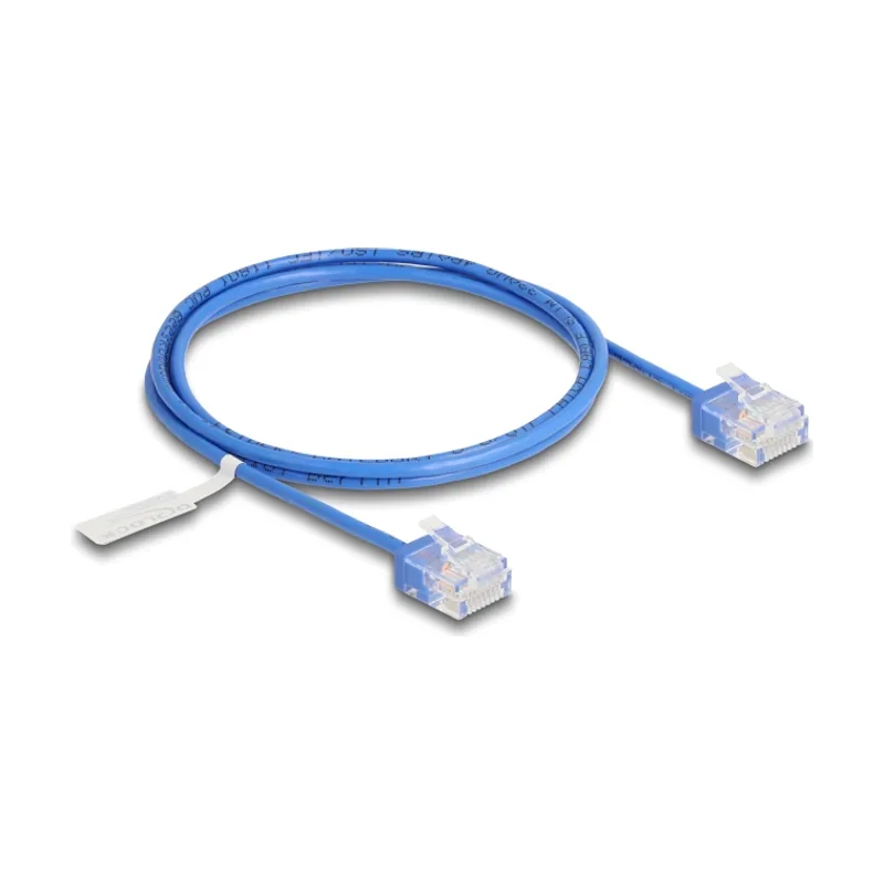 Delock Cable de red RJ45 Cat.6 UTP Ultra Slim 1 m azul con enchufes cortos