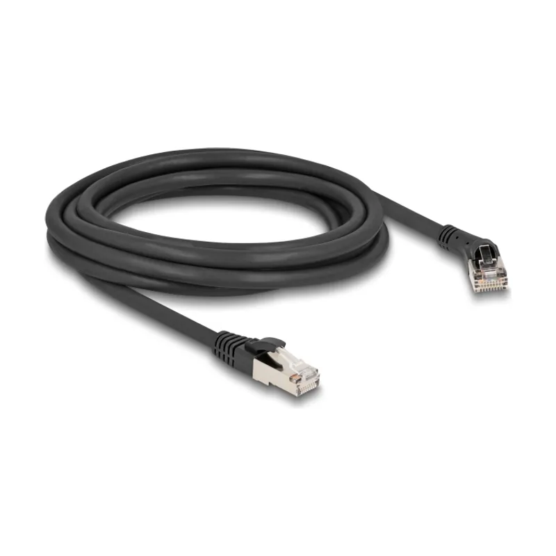 Delock Cable de red RJ45 Cat.8.1 S/FTP macho 45° en ángulo recto a macho recto hasta 40 Gbps 3 m