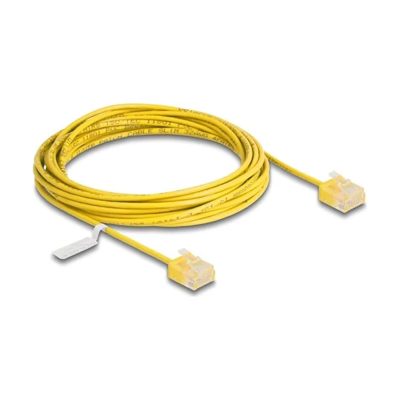 Delock Cable de red RJ45 Cat.6 UTP Ultra Slim 5 m amarillo con enchufes cortos