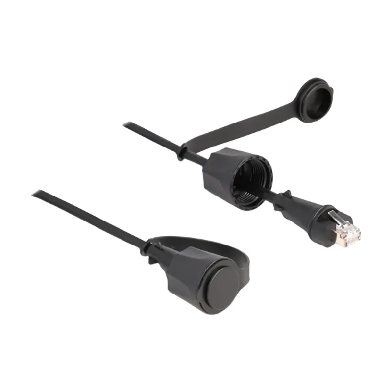 Delock Cable de red RJ45 macho a RJ45 macho Cat.6 STP con tapa protectora exterior IP68 resistente al polvo y al agua