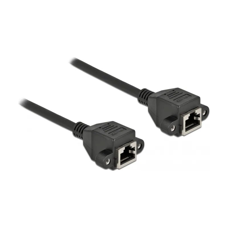 Delock Cable de extensión de red S/FTP RJ45 hembra a RJ45 hembra Cat.6A 2 m