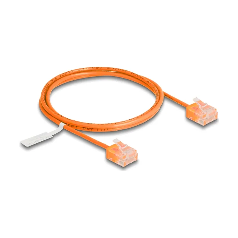 Delock Cable de red RJ45 Cat.6 UTP Ultra Slim 1 m naranja con enchufes cortos