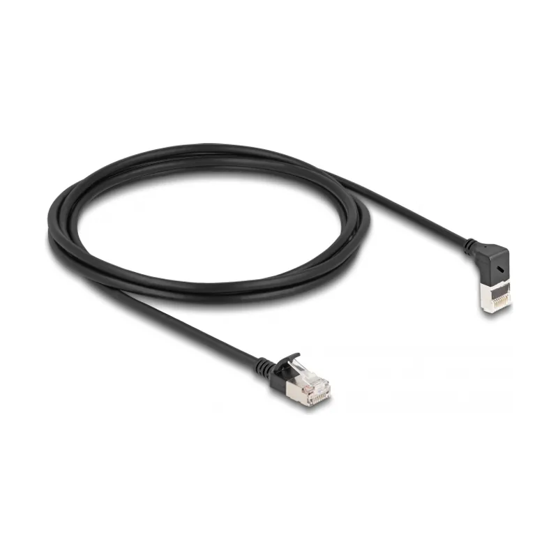 Cable de red RJ45 Cat.6A S/FTP Slim 90° acodado hacia arriba/recto 2 m