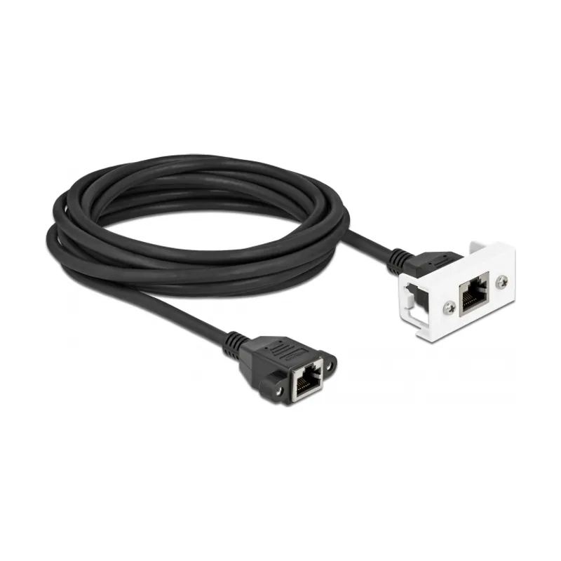 Delock Cable de extensión de red para el módulo Easy 45 S/FTP RJ45 hembra a RJ45 hembra Cat.6A 5 m
