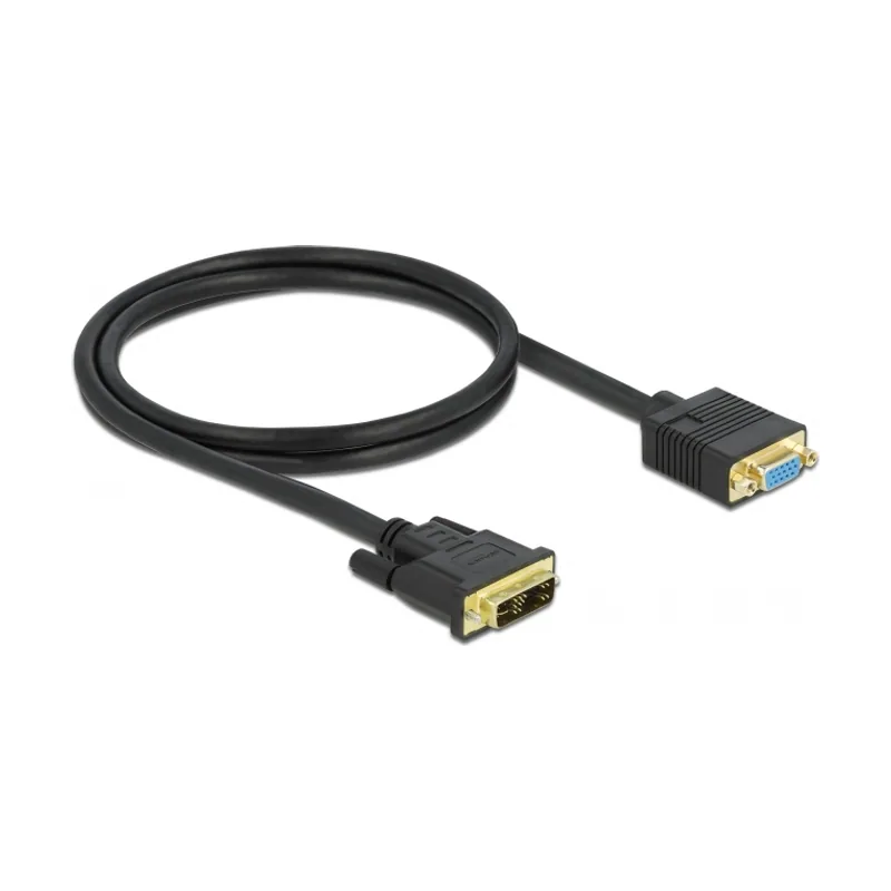 Delock Cable DVI 12+5 macho a VGA hembra 1 m
