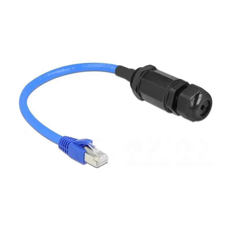 Delock Cable RJ45 macho a RJ45 hembra Cat.6 impermeable con prensaestopas