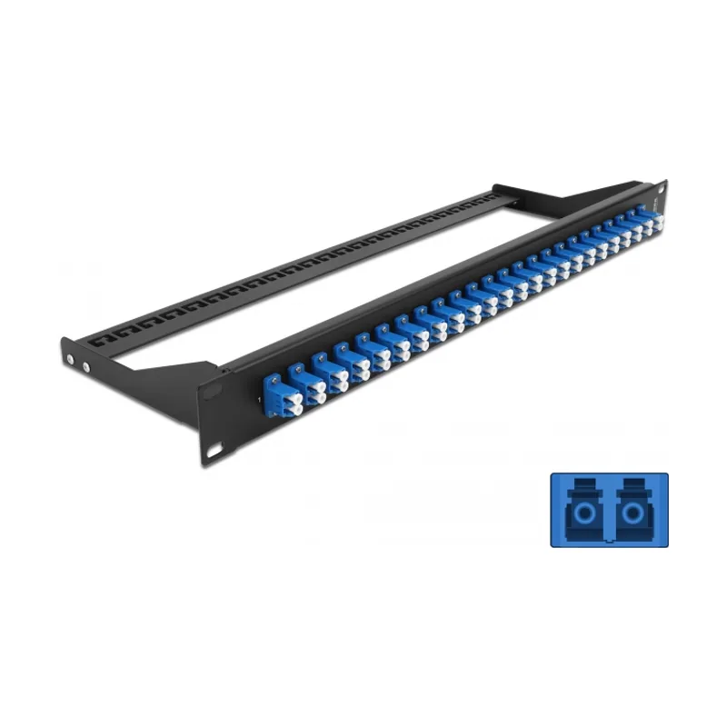 Delock Panel de parches de fibra 19" 24 puertos LC Duplex