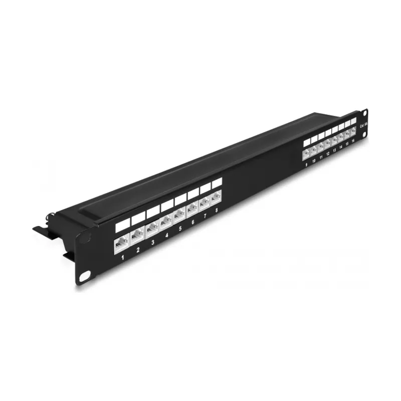 Delock Panel de Conexiones de 19" de 16 puertos Cat.6A 1U