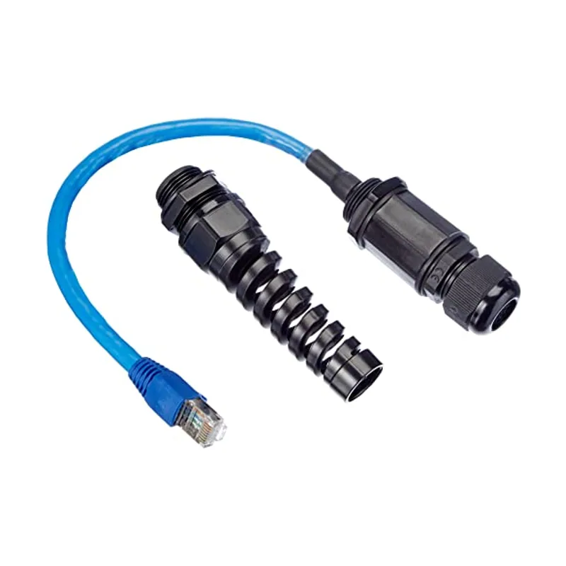 Delock Cable RJ45 macho a RJ45 hembra Cat.6 impermeable con prensaestopas protección y contra dobleces