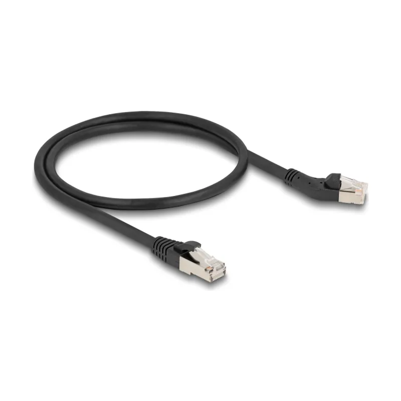 Delock Cable de red RJ45 Cat.6A S/FTP macho 45° en ángulo izquierdo a macho recto 0,5 m