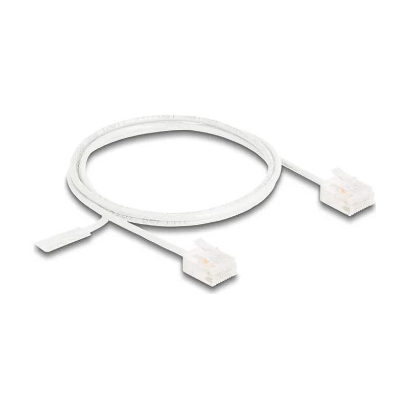 Delock Cable de red RJ45 Cat.6 UTP Ultra Slim 1 m blanco con enchufes cortos