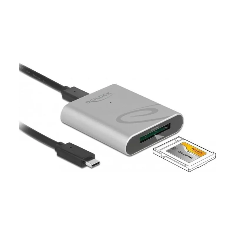 Delock Lector de tarjetas USB Type-C en caja de aluminio para tarjetas de memoria CFexpress